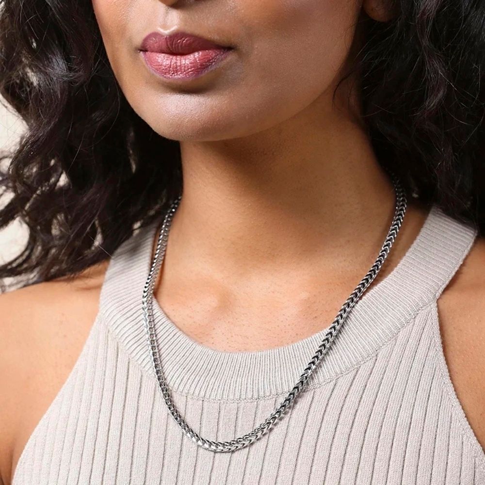 Stainless Steel Franco Necklace - Picture 3 of 4